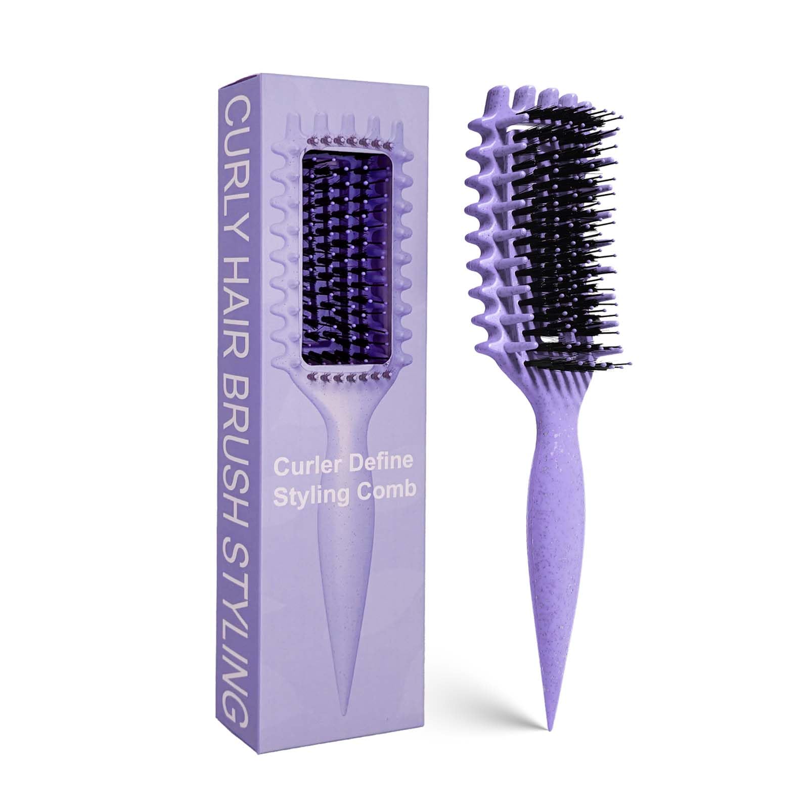 Candybrush Curly Hair Brush for Detangling Shaping and Defining Curls (Purple)