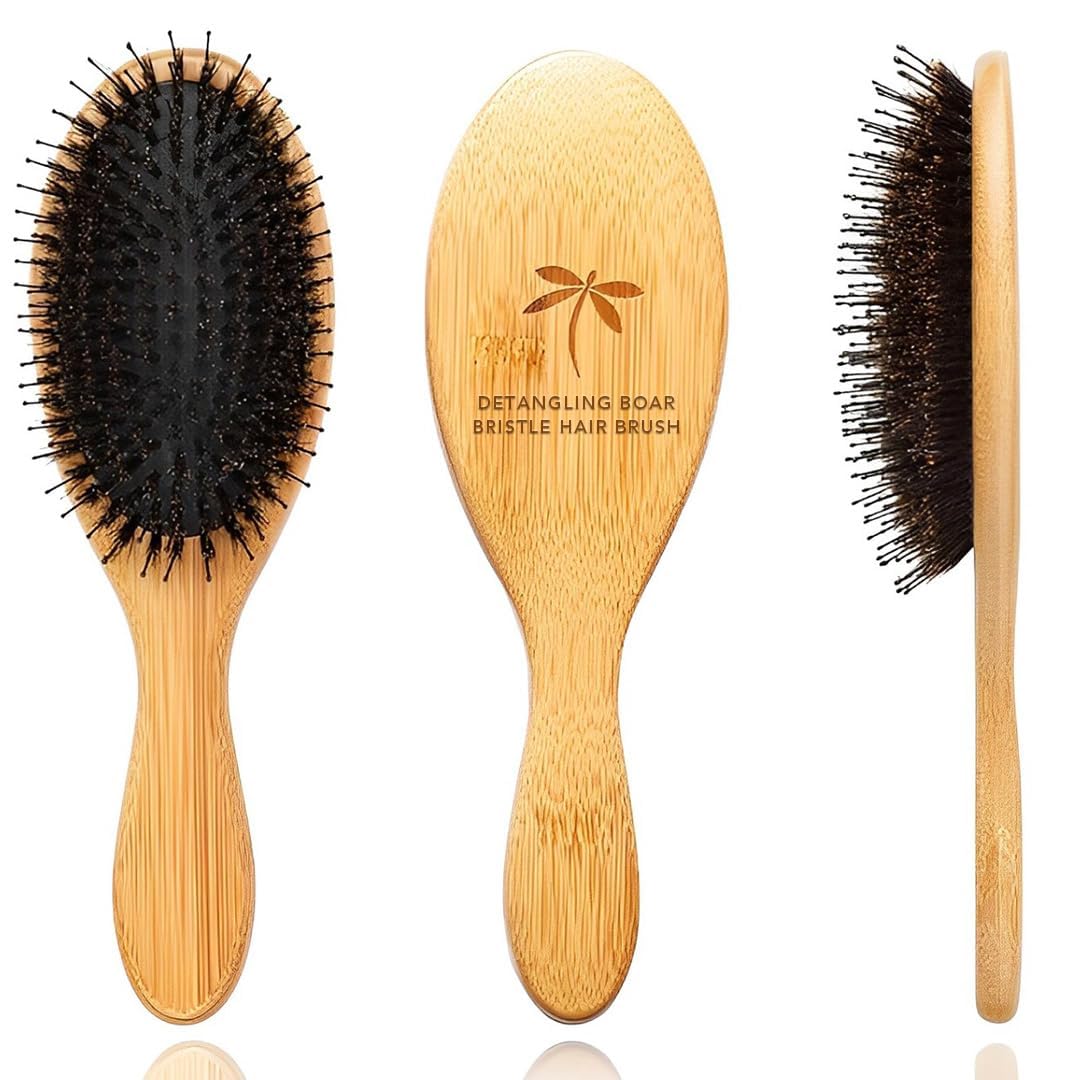 Belula Boar Bristle Hair Brush - Detangling Brush for Women & Men's Hair, Long, Curly or Any Type of Hair
Belula Boar Br