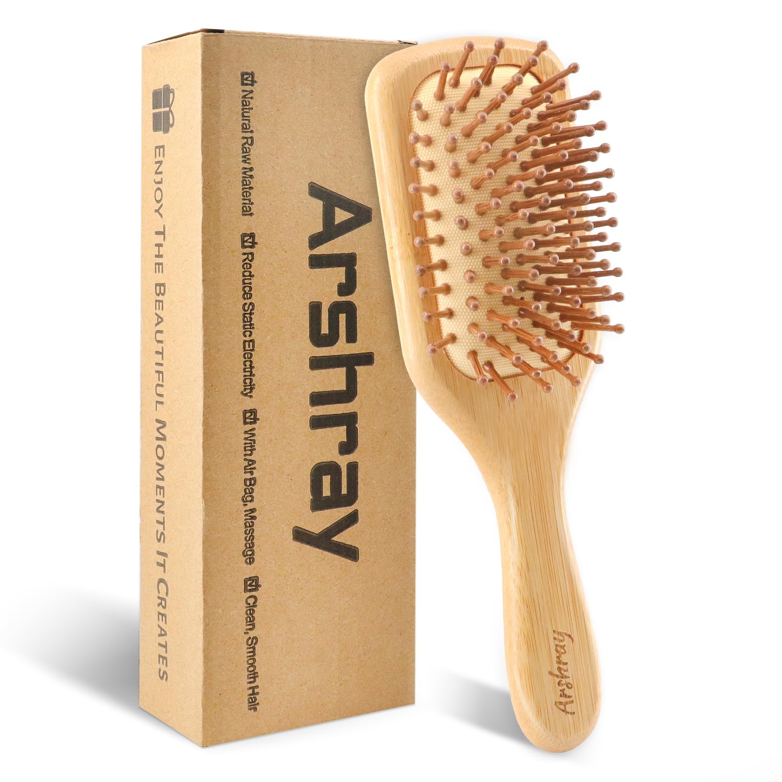 Reducing Static for Dry, Curly, Thick, Thin, and Straight Hair with Wooden Bamboo Hair Brush
| Ideal Wooden Bamboo Hair